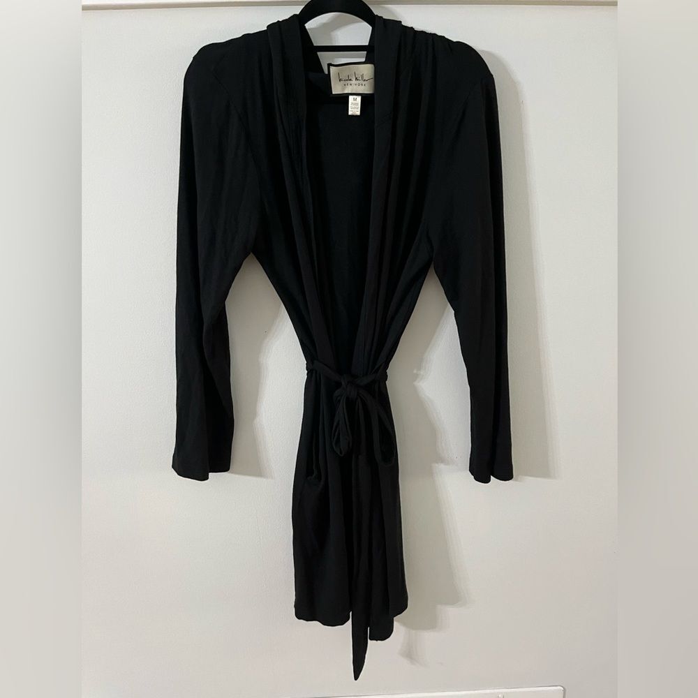 Nicole Miller Women Black Cardigan Size M